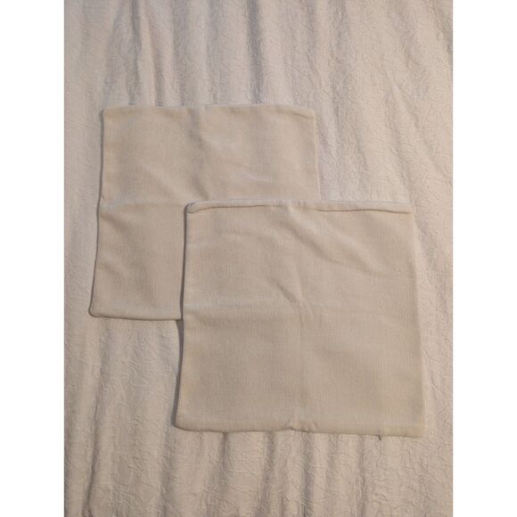 ✨ Pyonic 18x18 Set of 2 Luxury Chenille Throw Pillow Covers Beige - Picture 6 of 7